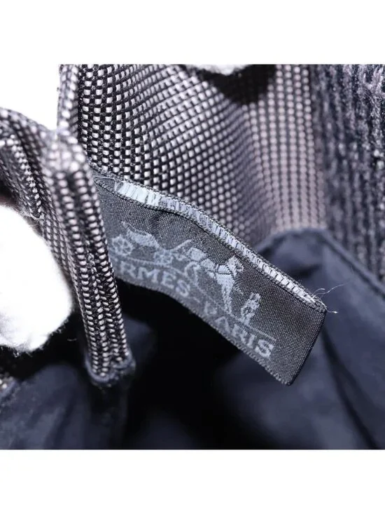 Authentic HERMES Pochette Her Line MM Shoulder Bag Canvas Gray - Picture 2 of 16